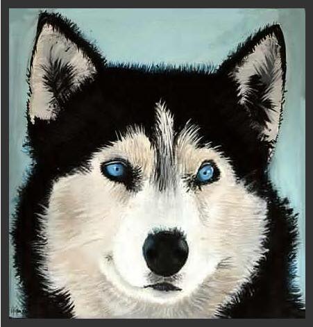 Husky - Tempera su cartoncino
21x23 cm - Milano