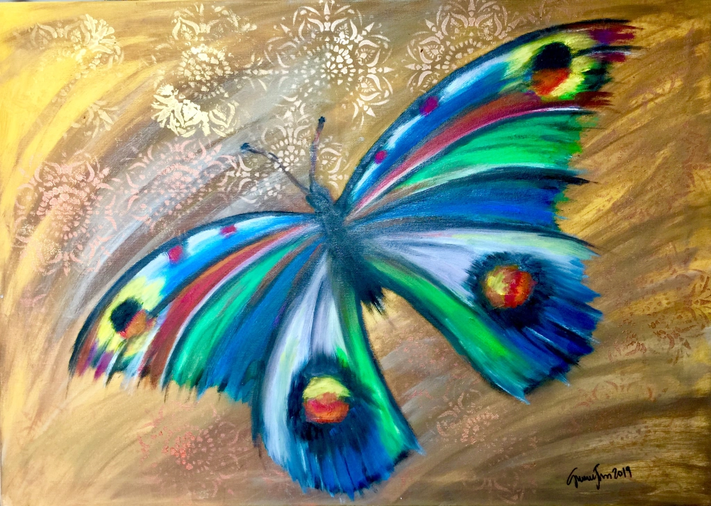 Volo colorato - Tela 50x70 cm
tecnica mista olio/acrilici
Collezione privata, Como
Volare in spazi aperti, lasciare che pensieri si riempiano di colori, di vita.