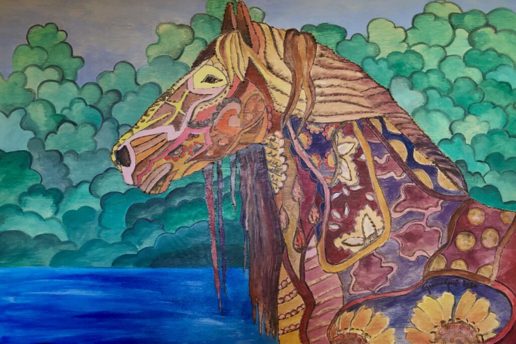 L'energia - Legno 40x60 cm
Pirografo e acrilici