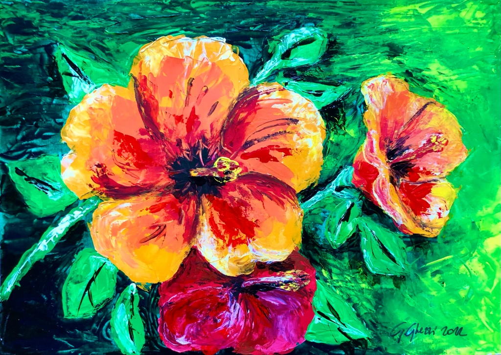 Ricordi d’estate - Acrilici su cartoncino - 29.7x42 cm spatola 