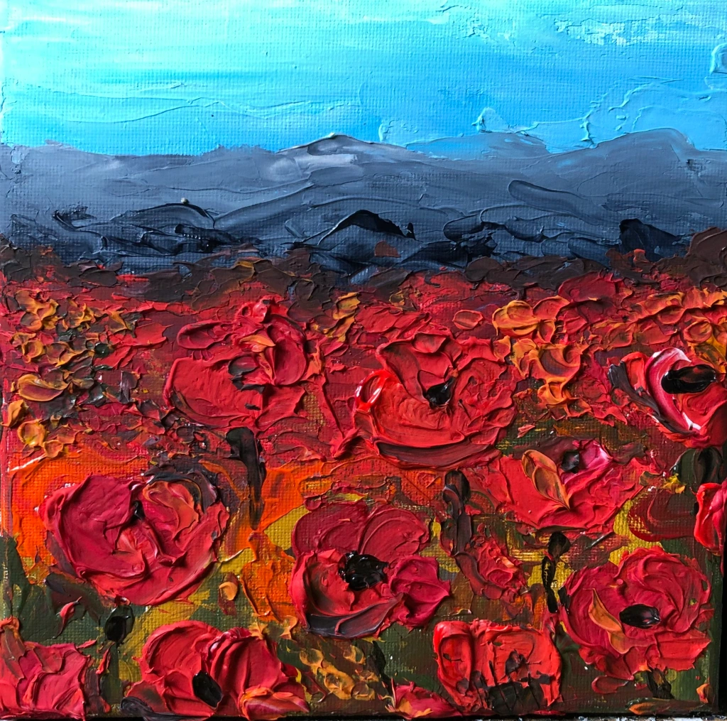 Papaveri - Tela 20x20 cm
Spatola impasto e acrilici